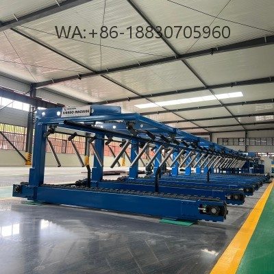 Paletizador de pain&eacute;is de telhado autom&aacute;tico, alta efici&ecirc;ncia, design compacto e ideal para empilhamento seguro de chapas met&aacute;licas.