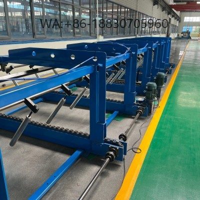 Paletizador de pain&eacute;is de telhado autom&aacute;tico, alta efici&ecirc;ncia, design compacto e ideal para empilhamento seguro de chapas met&aacute;licas.