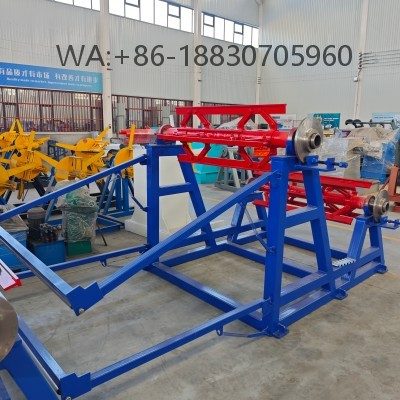 Special uncoiling machine designed for double-layer roofing sheet machines, ensuring stable coil feeding, synchronized operation, and improved production efficiency.