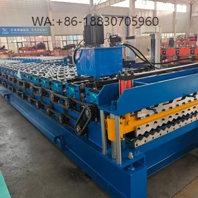 Mesin pembentuk Spandek dua lapis 760 untuk produksi atap logam efisien, sistem otomatis, struktur kokoh, cocok untuk proyek industri dan komersial.