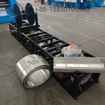 Portable mobile gutter forming machine for on-site production, compact design, easy transport. Produces aluminum/steel gutters with high precision. Customizable profiles & sizes, factory direct for roofing projects.