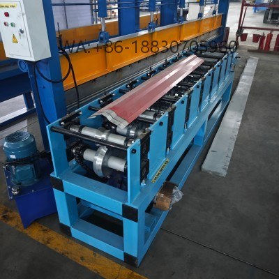IBR Roof Ridge Cap Forming Machine, a precision ridge-cap-roll-forming-machine for metal roof ridge caps, sturdy structure, customizable sizes, factory direct for roofing projects.