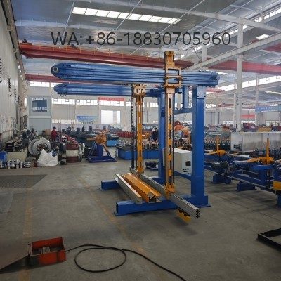 Optimize your roll forming line with our automatic purlin stacker. High-speed handling for C & Z channels. Get a factory quote today!