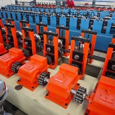 High-precision upright roll forming machine for heavy-duty warehouse pallet rack posts. Fully automatic punching & cutting. Get factory price!