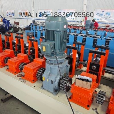High-precision upright roll forming machine for heavy-duty warehouse pallet rack posts. Fully automatic punching & cutting. Get factory price!