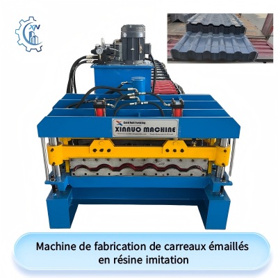 Machine de fabrication de carreaux émaillés  en résine imitation
