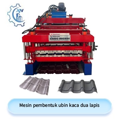 Mesin pembentuk ubin kaca dua lapis