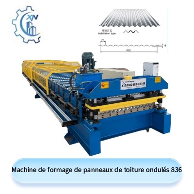 Machine de formage de panneaux de toiture ondulés 836