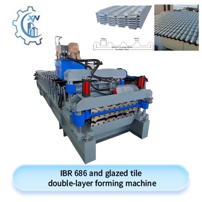 IBR 686 and glazed tile  double-layer forming machine