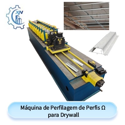 Máquina de Perfilagem de Perfis Ω para Drywall