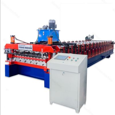 Fully automatic double layer roof panel forming machine