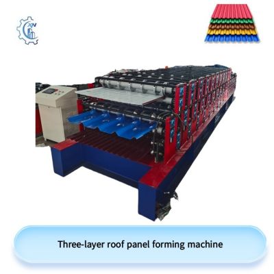 Three-layer roof panel forming machine