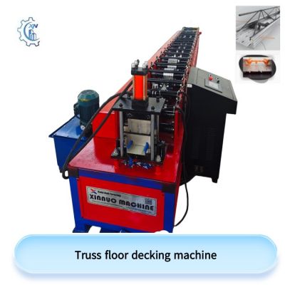 Truss floor decking machine