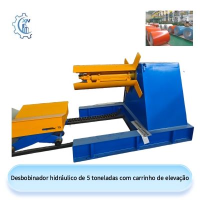 Desbobinador hidráulico de 5 toneladas com carrinho de elevação