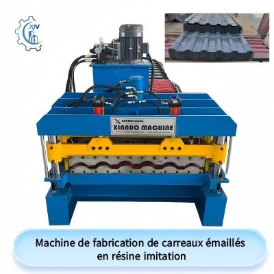Machine de fabrication de carreaux émaillés  en résine imitation