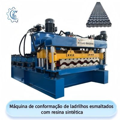 Máquina de conformação de ladrilhos esmaltados com resina sintética