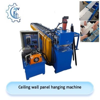 Ceiling wall panel hanging machine