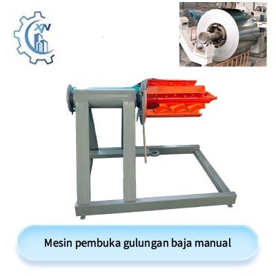 Mesin pembuka gulungan baja manual